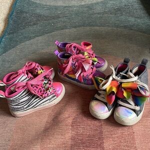 (3) JoJo Siwa Colorful Kids High-Top Sneakers
